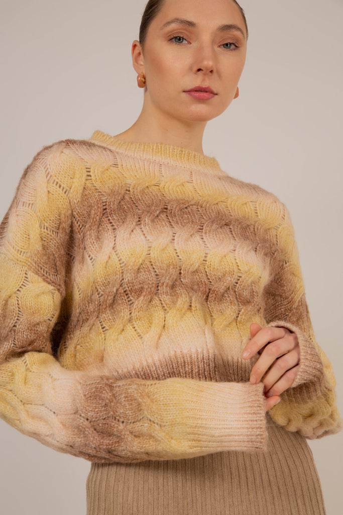 Beige and yellow dip striped jumper_8
