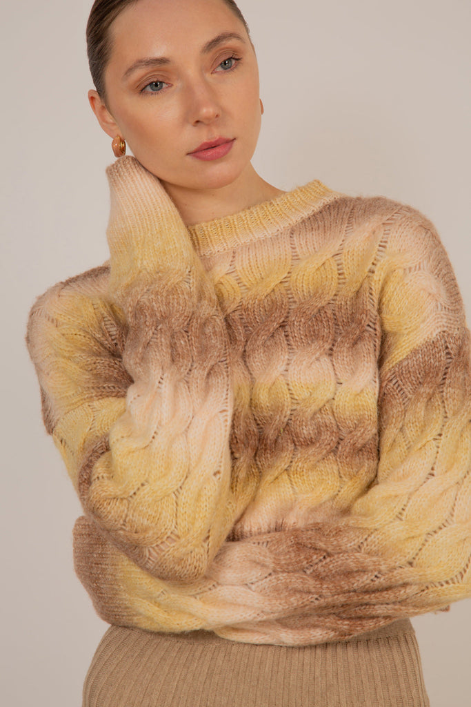 Beige and yellow dip striped jumper_2