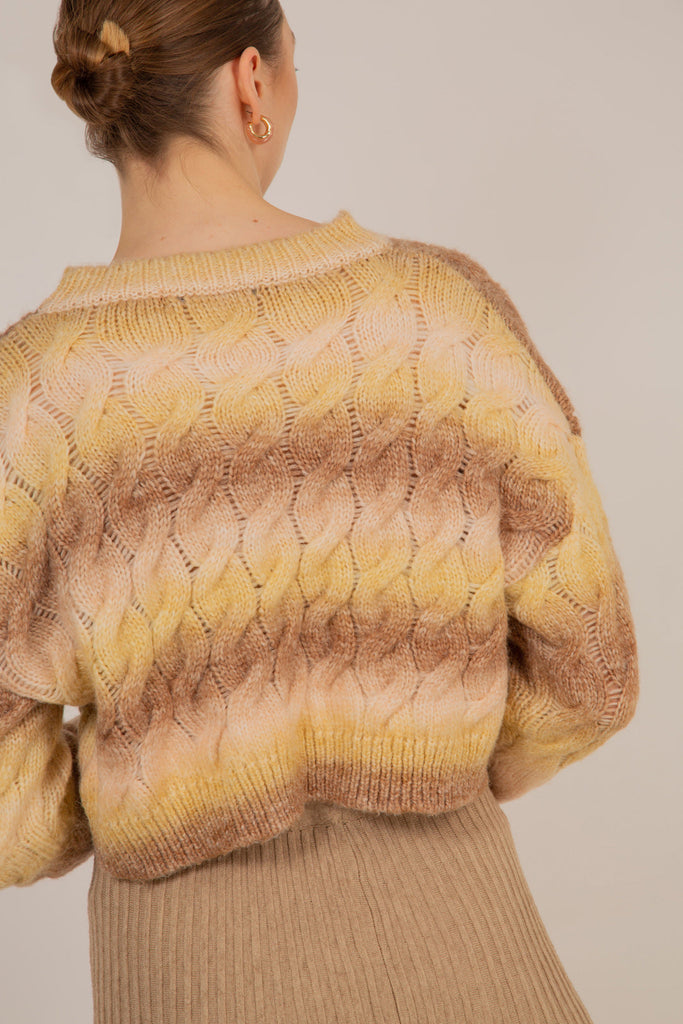 Beige and yellow dip striped jumper_9
