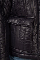 Navy glossy slim quilt puffer coat_5