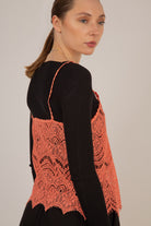 Coral lace spaghetti strap tank_6