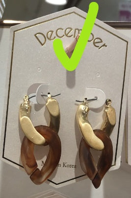 Gold and tortoise shell linking oval earrings_1