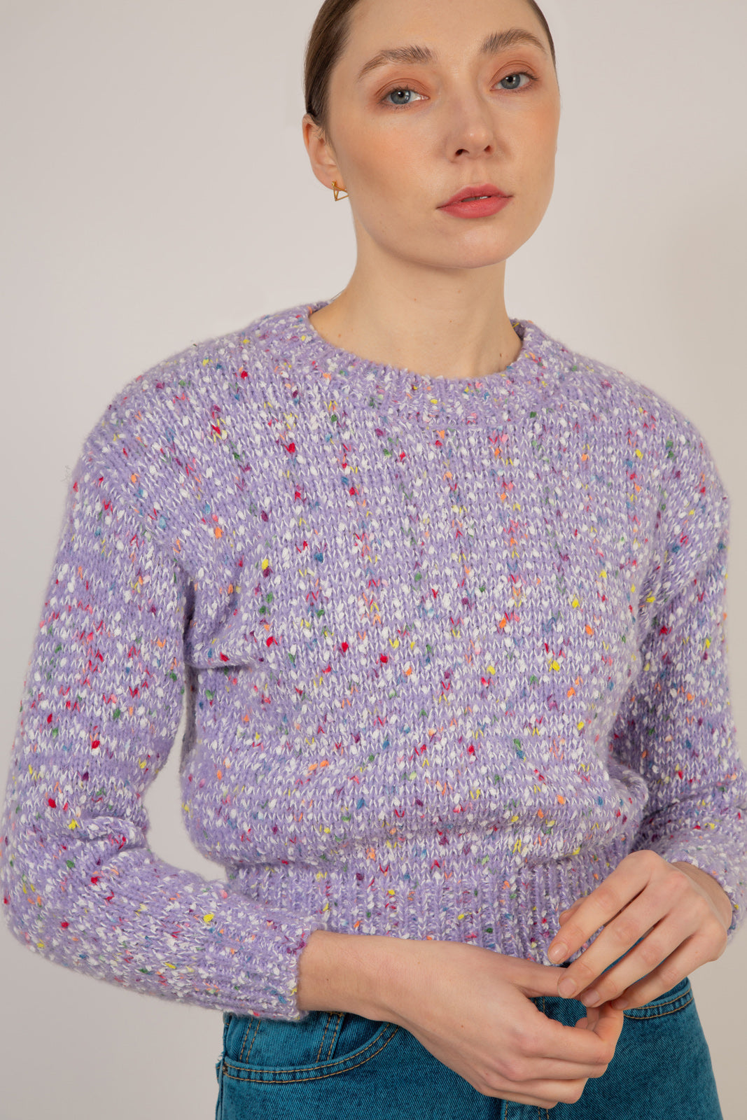 Purple rainbow flecked jumper_2