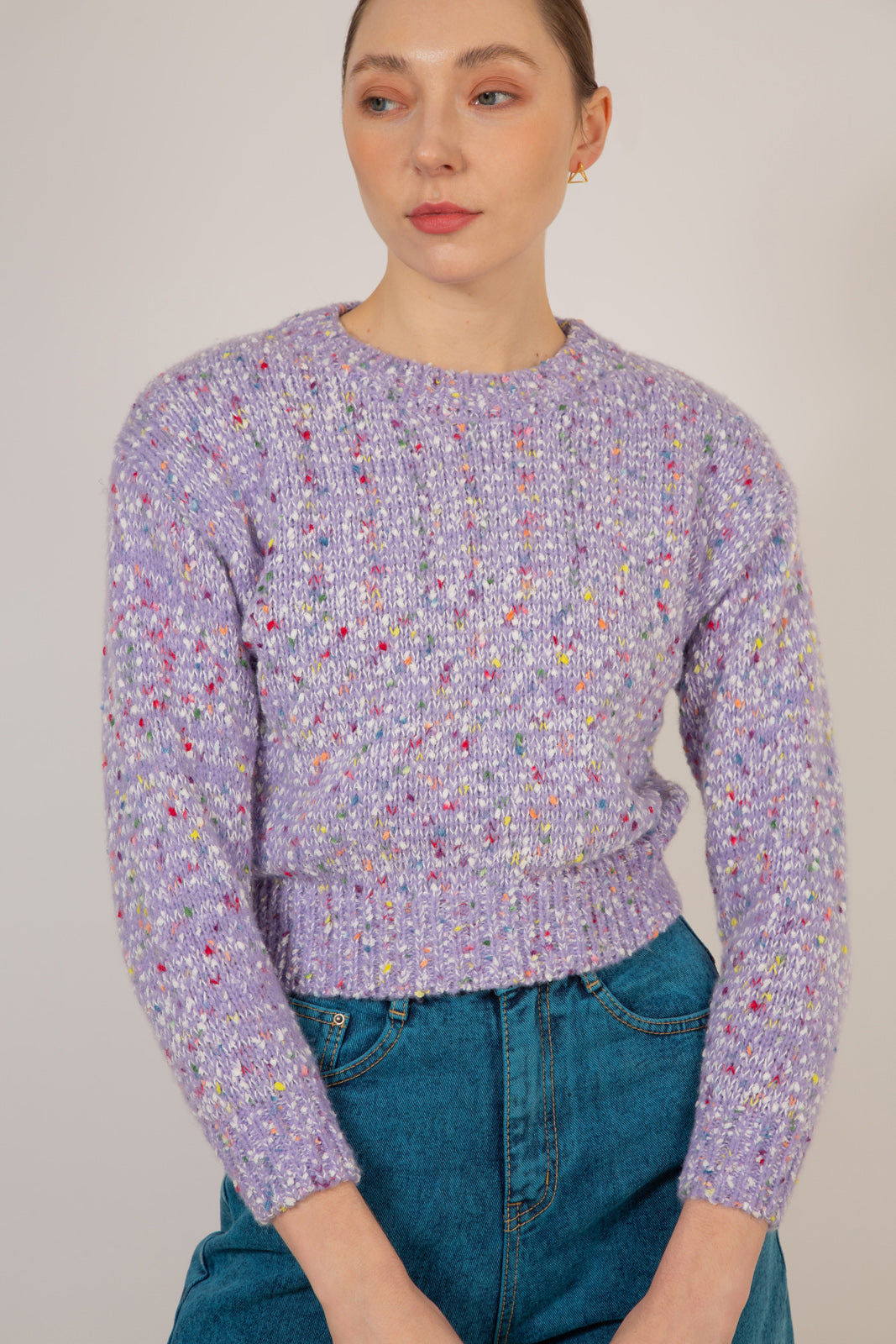 Purple rainbow flecked jumper_7