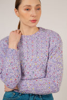 Purple rainbow flecked jumper_9
