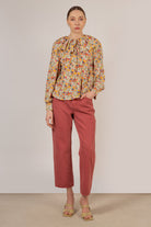 Ivory bold floral print blouse_9