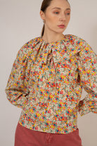 Ivory bold floral print blouse_1