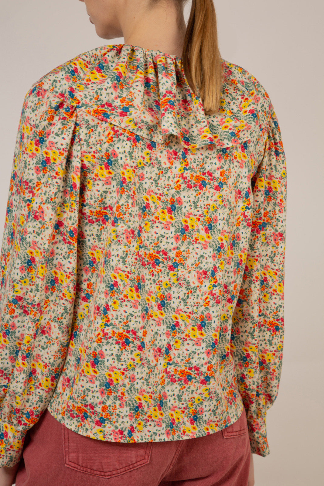 Ivory bold floral print blouse_12