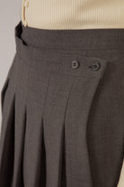 Charcoal asymmetric pleated mini skirt_4