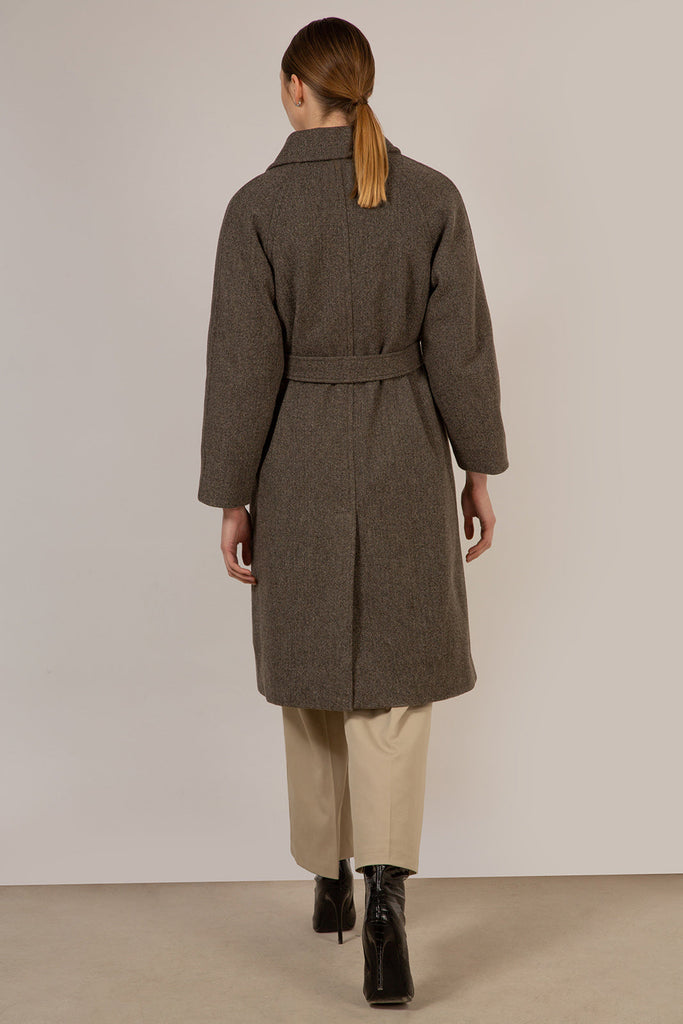 Light brown wool blend belted coat_15