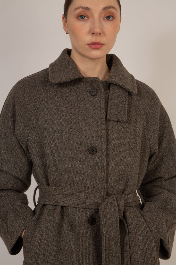 Light brown wool blend belted coat_11