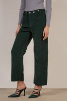 Green corduroy button waist trousers_2