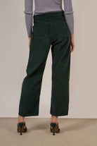 Green corduroy button waist trousers_7
