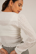 Ivory square neck textured blouse_4