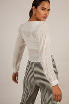Ivory square neck textured blouse_7