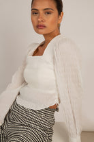 Ivory square neck textured blouse_3