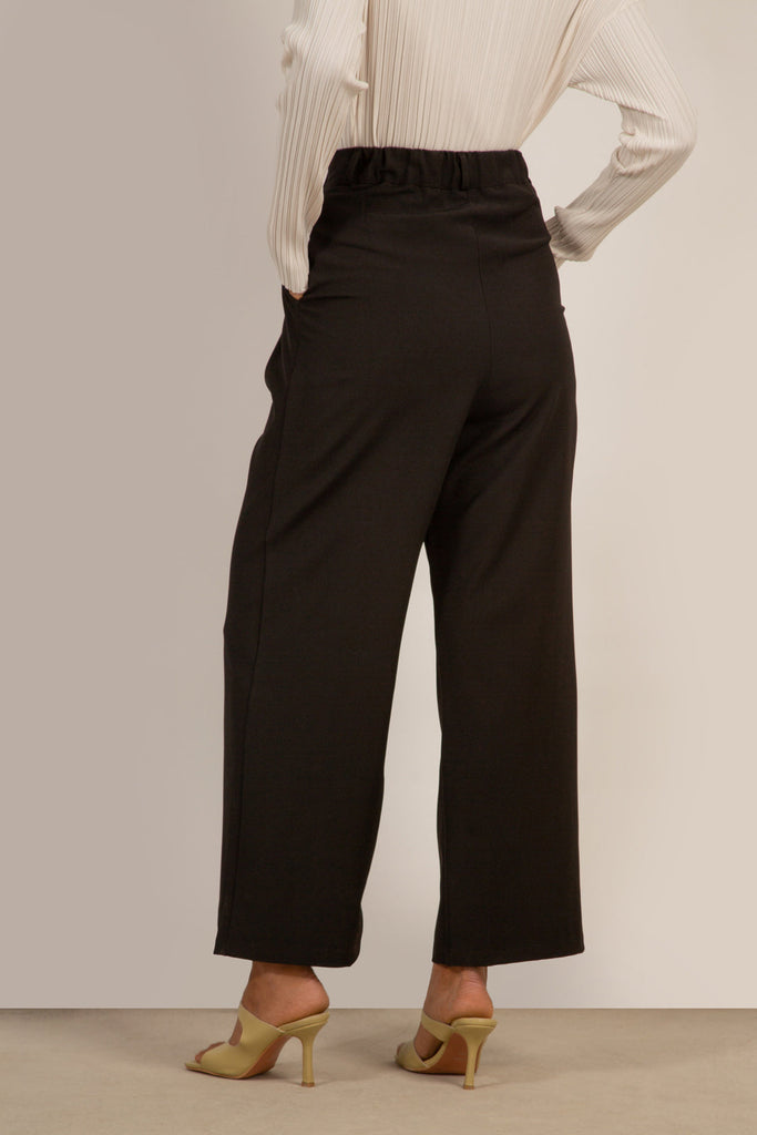 Black double pleat smart trousers_2