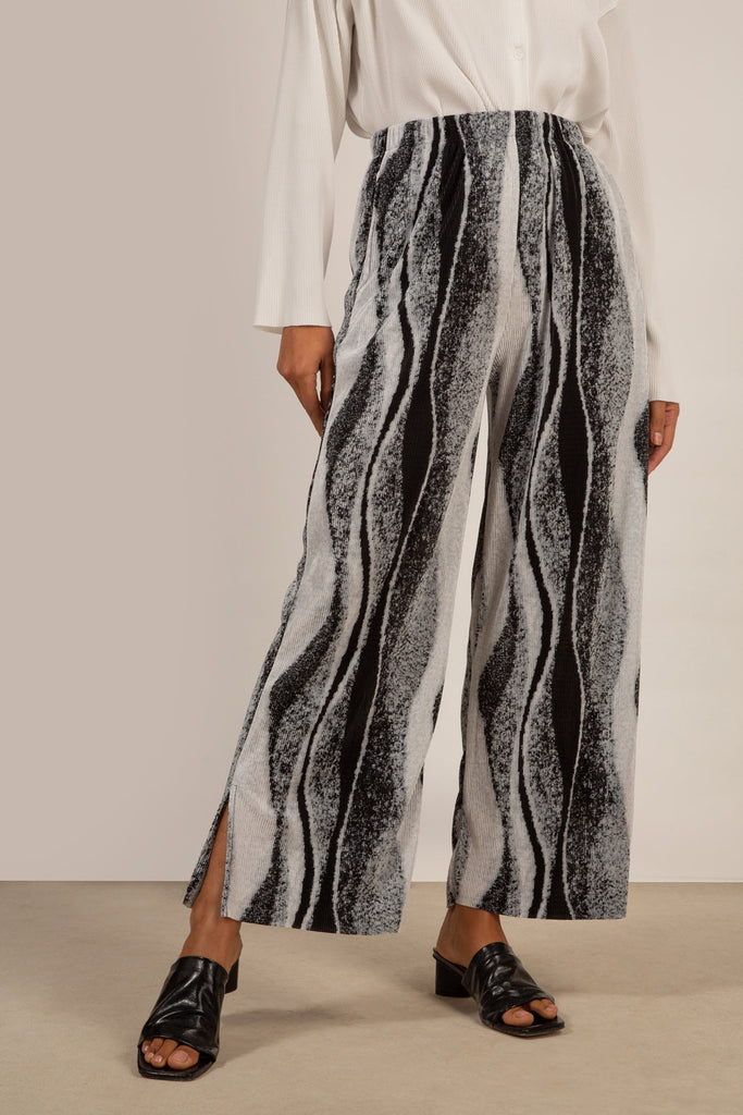 Grey and black abstract print trousers_2