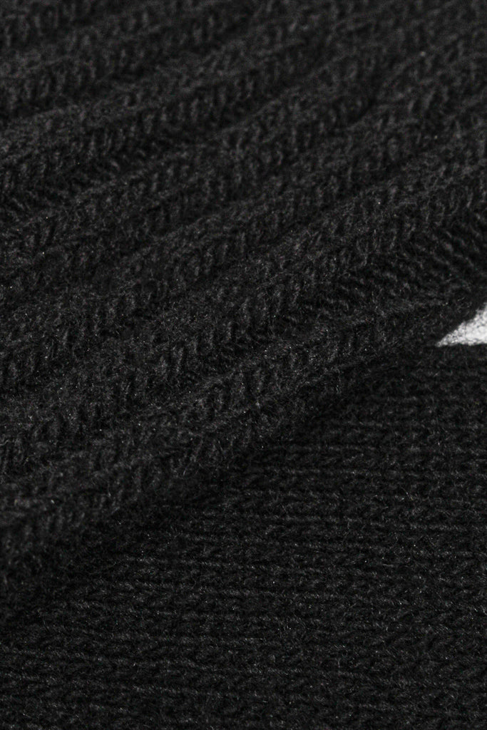 Black ribbed cashmere wool blend socks_4
