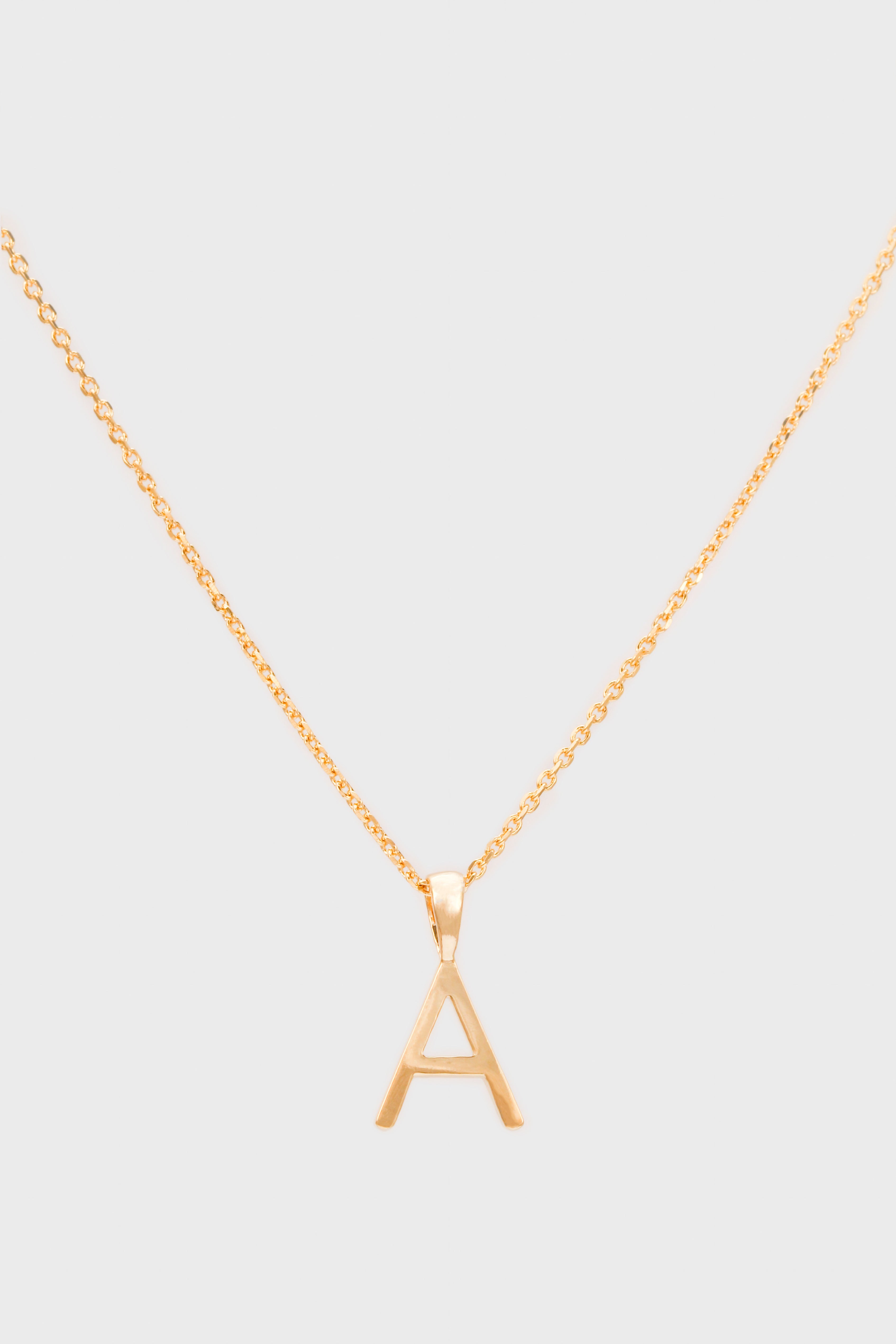 Charm necklace - Gold name initial letter 'A'_1