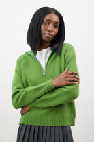 Apple green zip front jumper_1