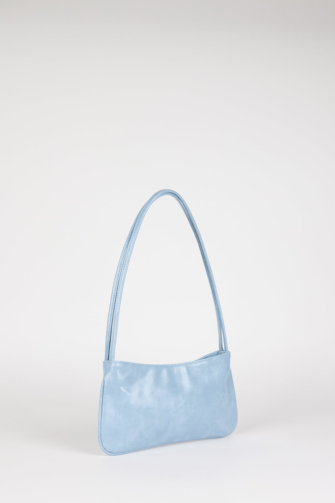 Baby blue vegan leather mini shoulder bag