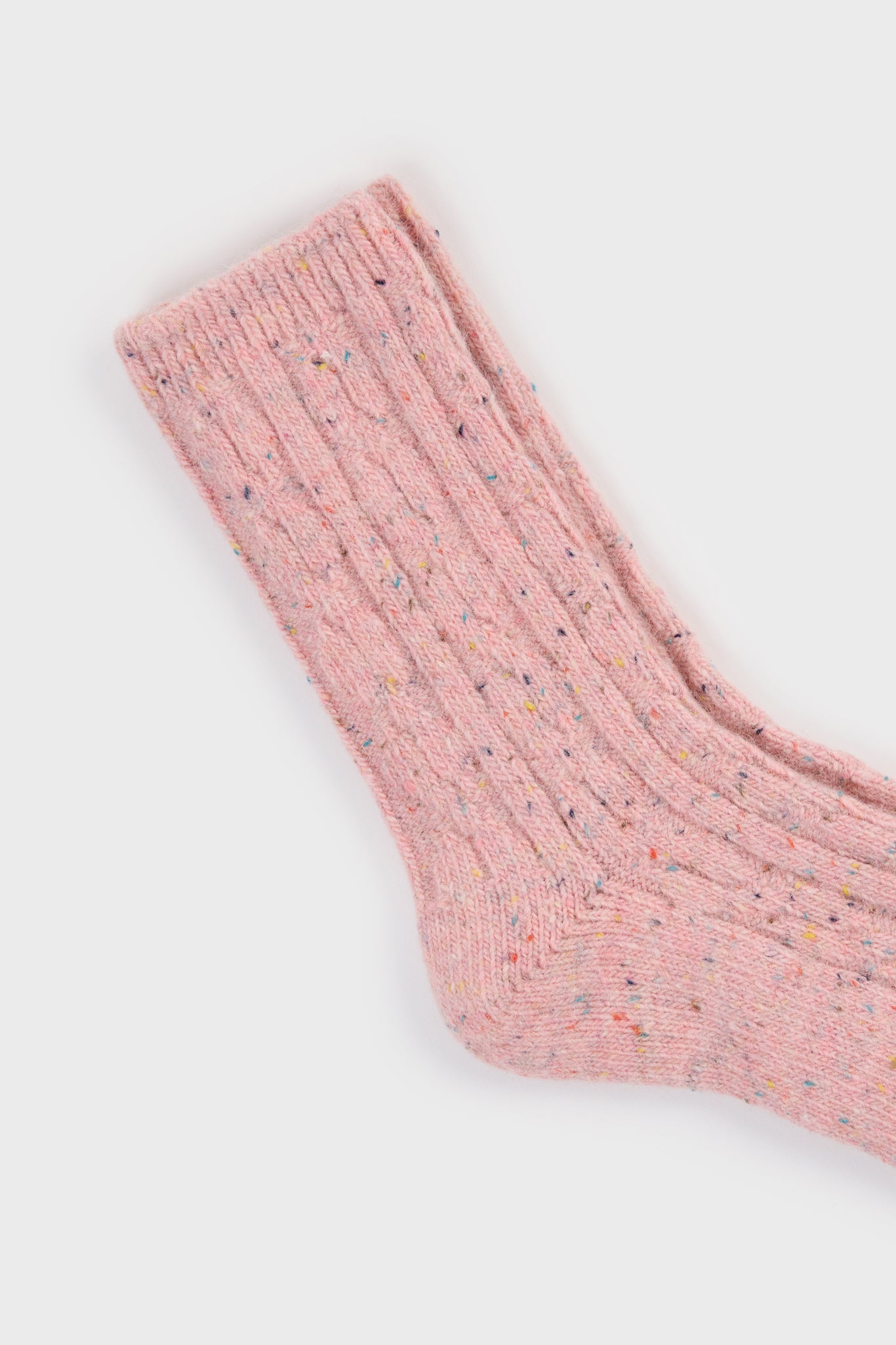Baby pink rainbow fleck thick socks_2