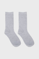 Grey blue smooth cashmere wool blend socks_3