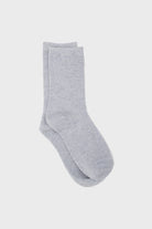 Grey blue smooth cashmere wool blend socks_1