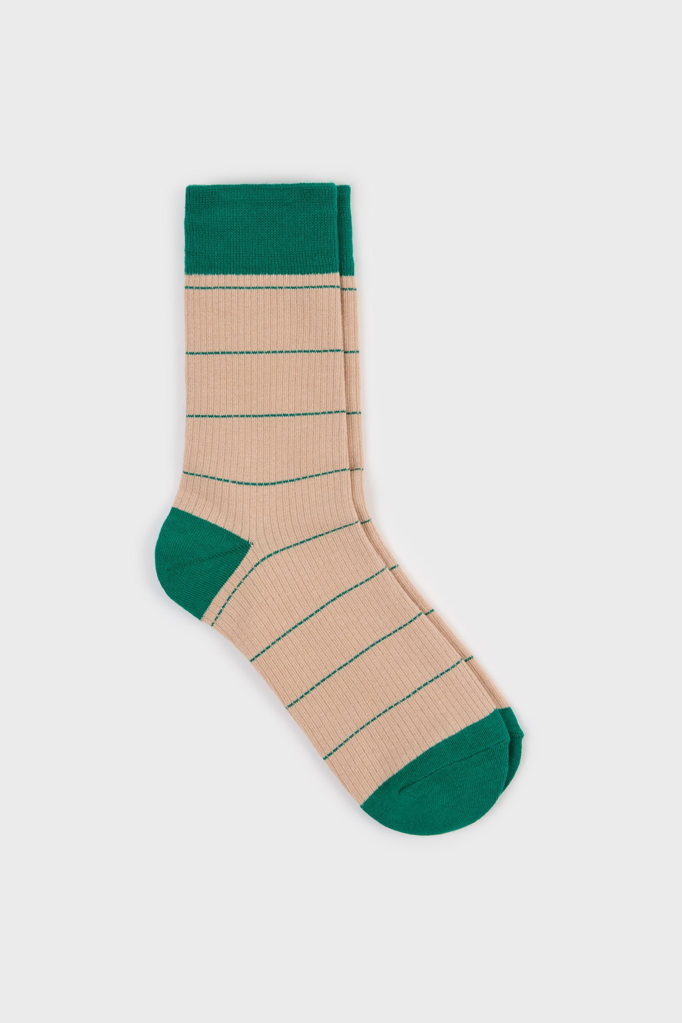 Beige vertical stripe socks