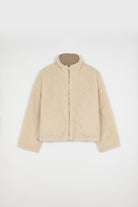 Beige checked reversible teddy fleece jacket_2