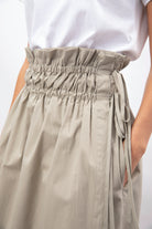 Beige double cinch side tie wrap skirt_3