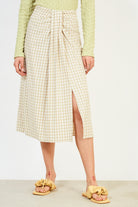 Beige gingham skirt_1