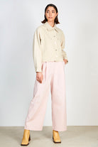 Beige large pocket short cotton twill jacket_3