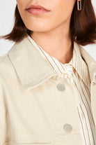 Beige large pocket short cotton twill jacket_5