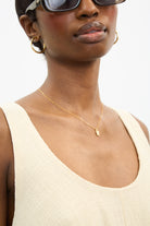 Beige pure cotton flare tank_3