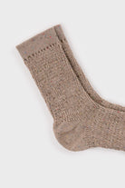 Beige rainbow fleck scrunch stretch socks_4
