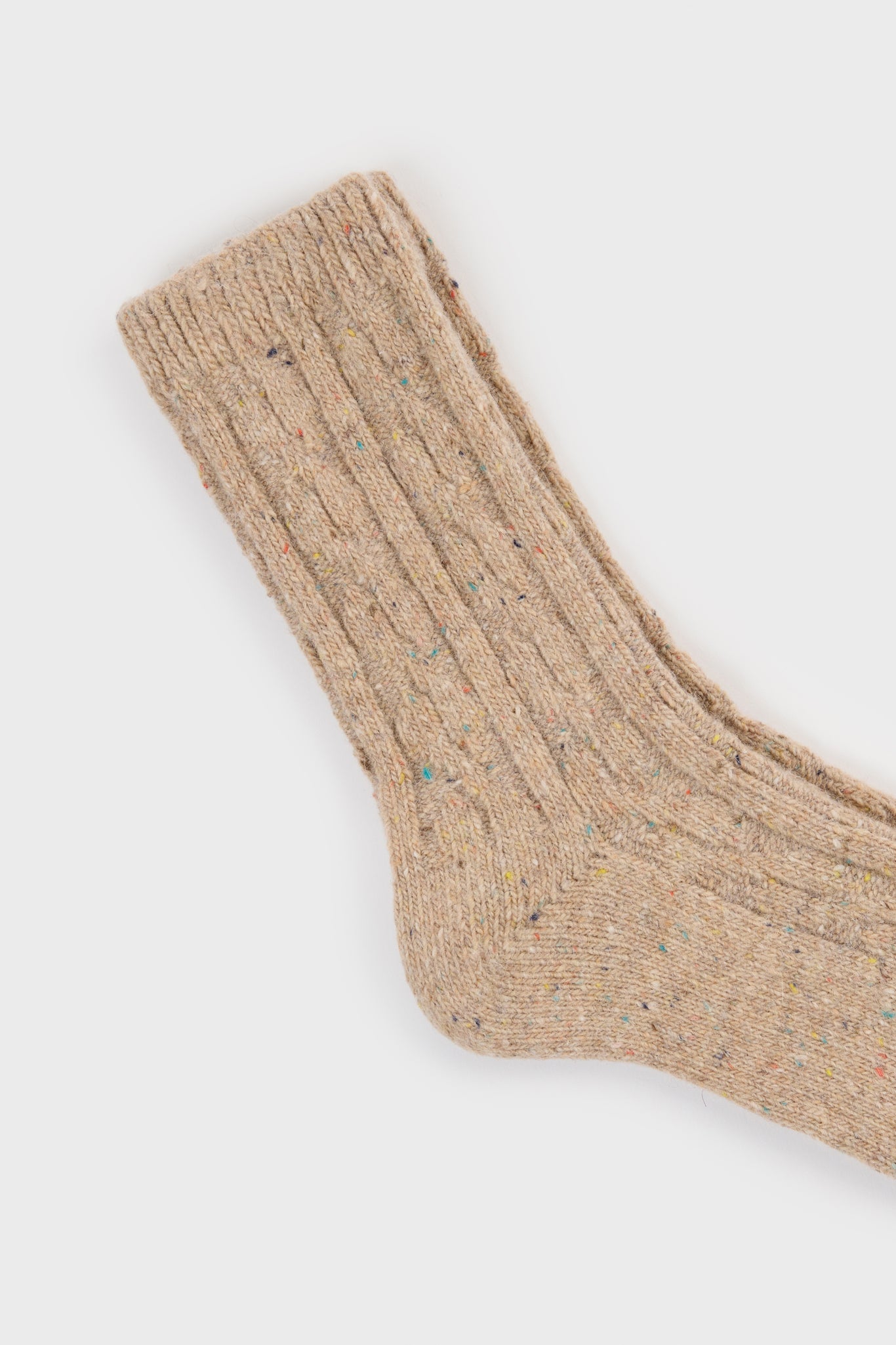 Beige rainbow fleck thick socks_2