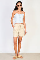 Beige relaxed drawstring shorts_4