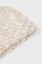 Beige ribbed angora blend beanie hat_2