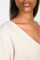 Beige ribbed short sleeved cardigan_3