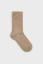Beige smooth cashmere wool blend socks_1