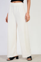Beige textured crinkle trousers_1