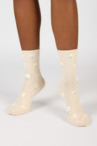 Beige tiny daisy socks_4