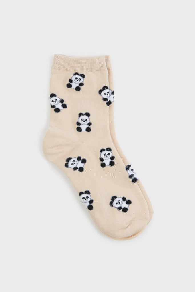 Beige panda socks_2