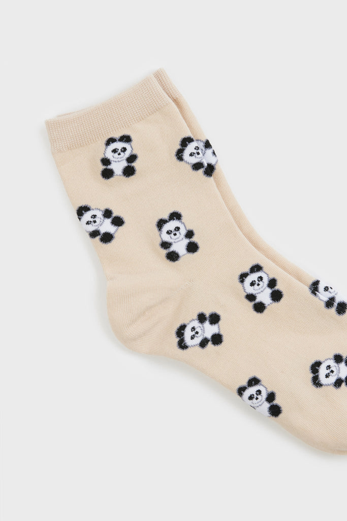 Beige panda socks_3