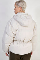 Beige short hooded puffer jacket_3