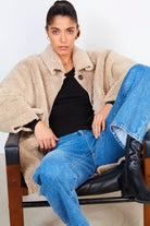 Beige thick fuzzy coat_6