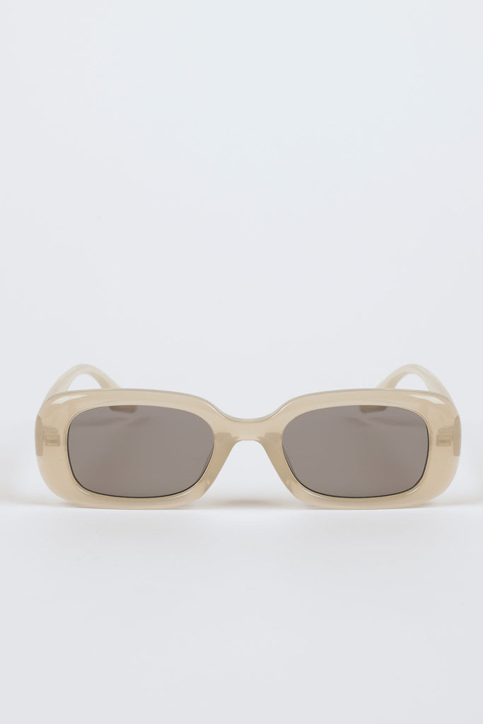 Beige thick rectangular sunglasses_1