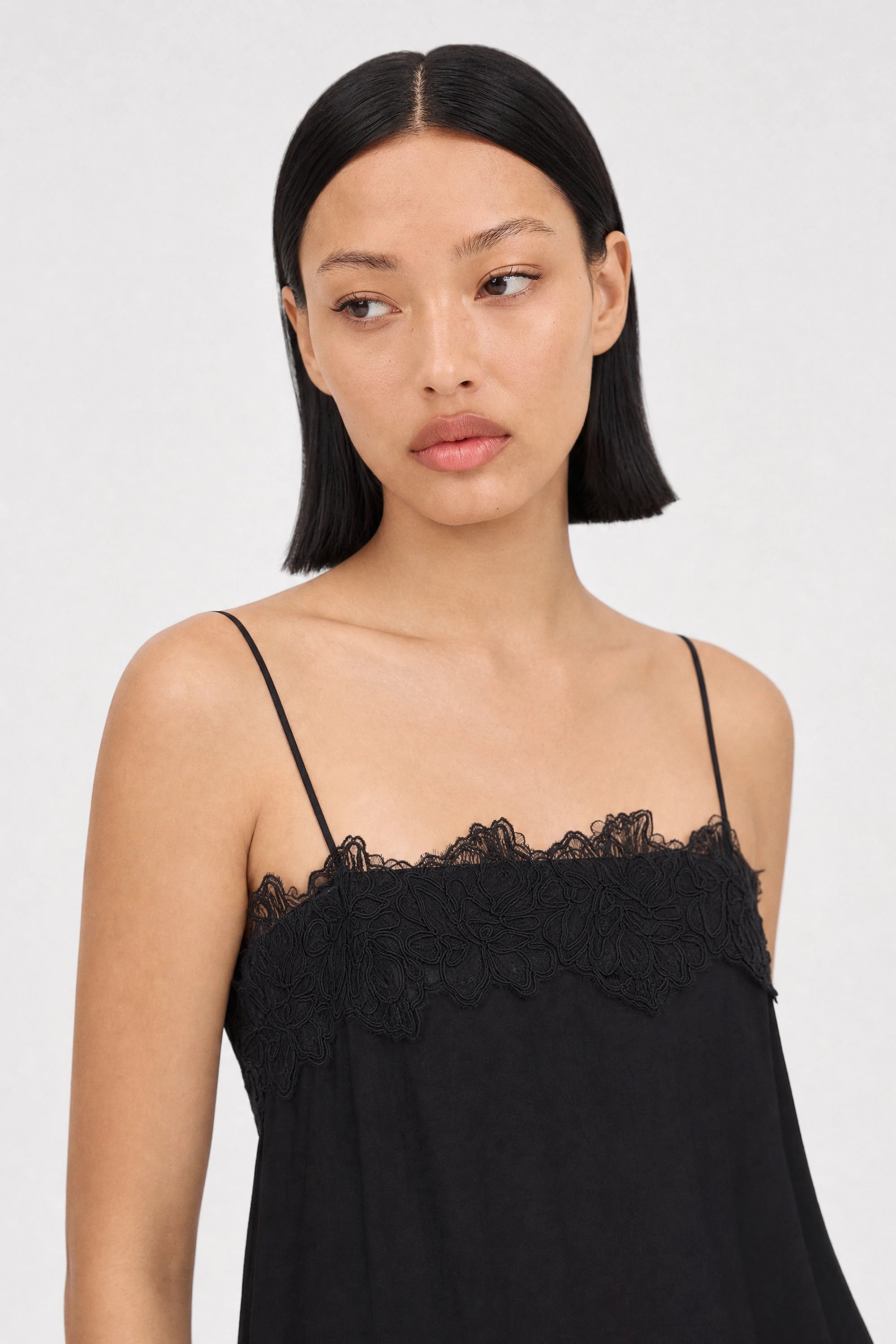 Black and black lace hidden pocket maxi dress_4
